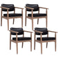 Country Style Indoor Arm Chair Open Back Wood Upholstered Dining Room Chair Black 4 Piece Set Walnut Clearhalo ' kitchen&dining_furn' 'Dining Chairs' 'Dining Tables & Seating' 'dining_chair' 'furn' 'furn_dining_chair' 'Furniture' 'furniture_dining_chair' 'Kitchen & Dining Furniture' 'kitchen' 3740252