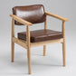 Country Style Indoor Arm Chair Open Back Wood Upholstered Dining Room Chair Brown 1 Piece Natural Wood Clearhalo ' kitchen&dining_furn' 'Dining Chairs' 'Dining Tables & Seating' 'dining_chair' 'furn' 'furn_dining_chair' 'Furniture' 'furniture_dining_chair' 'Kitchen & Dining Furniture' 'kitchen' 3740253