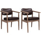Country Style Indoor Arm Chair Open Back Wood Upholstered Dining Room Chair Coffee 2 Piece Set Walnut Clearhalo ' kitchen&dining_furn' 'Dining Chairs' 'Dining Tables & Seating' 'dining_chair' 'furn' 'furn_dining_chair' 'Furniture' 'furniture_dining_chair' 'Kitchen & Dining Furniture' 'kitchen' 3740267