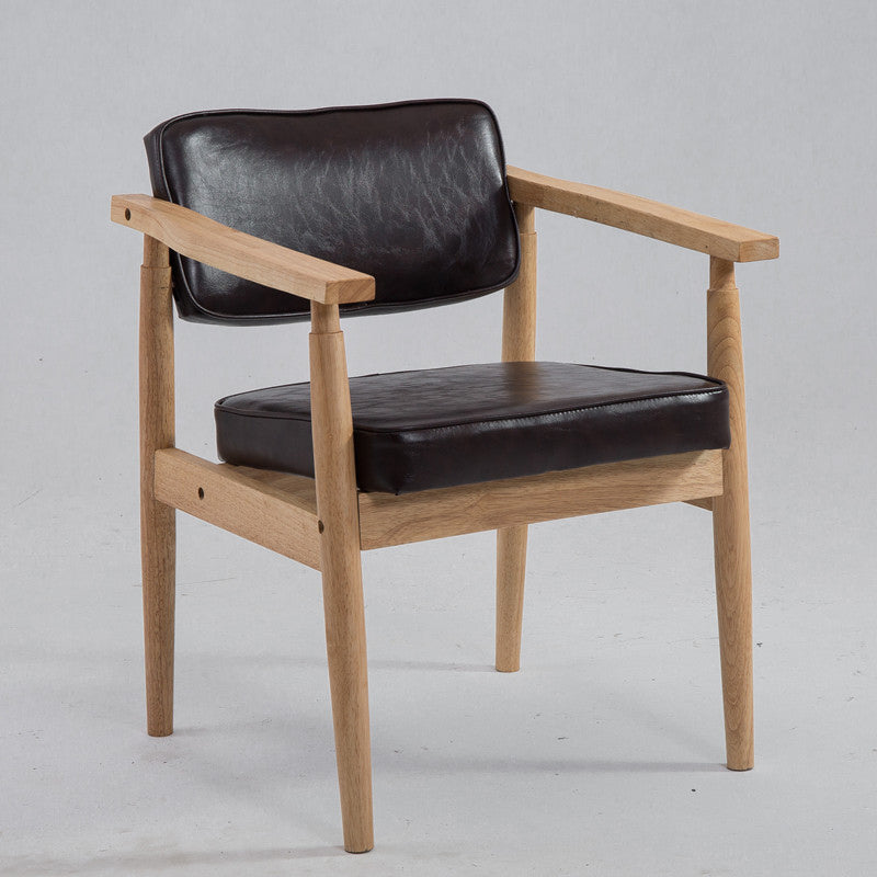 Country Style Indoor Arm Chair Open Back Wood Upholstered Dining Room Chair Coffee 1 Piece Natural Wood Clearhalo ' kitchen&dining_furn' 'Dining Chairs' 'Dining Tables & Seating' 'dining_chair' 'furn' 'furn_dining_chair' 'Furniture' 'furniture_dining_chair' 'Kitchen & Dining Furniture' 'kitchen' 3740272