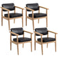 Country Style Indoor Arm Chair Open Back Wood Upholstered Dining Room Chair Black 4 Piece Set Natural Wood Clearhalo ' kitchen&dining_furn' 'Dining Chairs' 'Dining Tables & Seating' 'dining_chair' 'furn' 'furn_dining_chair' 'Furniture' 'furniture_dining_chair' 'Kitchen & Dining Furniture' 'kitchen' 3740280