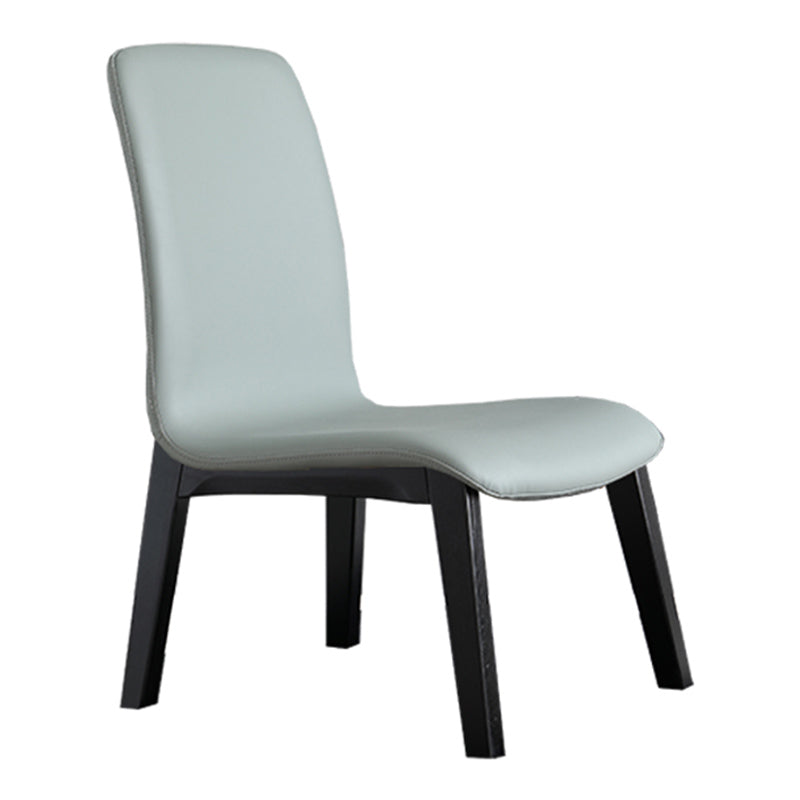 Scandinavian Style Ash Wood Dining Side Chair Solid Back Armless Chair for Home Use Green 1 Piece Black Clearhalo ' kitchen&dining_furn' 'Dining Chairs' 'Dining Tables & Seating' 'dining_chair' 'furn' 'furn_dining_chair' 'Furniture' 'furniture_dining_chair' 'Kitchen & Dining Furniture' 'kitchen' 3740293