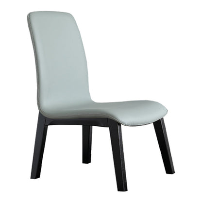 Scandinavian Style Ash Wood Dining Side Chair Solid Back Armless Chair for Home Use Green 1 Piece Black Clearhalo ' kitchen&dining_furn' 'Dining Chairs' 'Dining Tables & Seating' 'dining_chair' 'furn' 'furn_dining_chair' 'Furniture' 'furniture_dining_chair' 'Kitchen & Dining Furniture' 'kitchen' 3740293