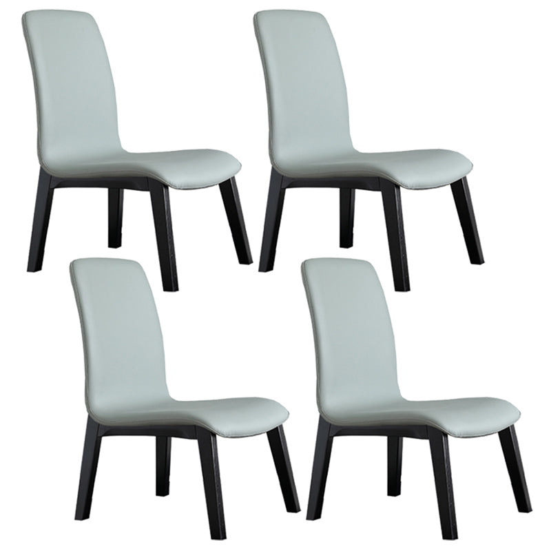 Scandinavian Style Ash Wood Dining Side Chair Solid Back Armless Chair for Home Use Green 4 Piece Set Black Clearhalo ' kitchen&dining_furn' 'Dining Chairs' 'Dining Tables & Seating' 'dining_chair' 'furn' 'furn_dining_chair' 'Furniture' 'furniture_dining_chair' 'Kitchen & Dining Furniture' 'kitchen' 3740298