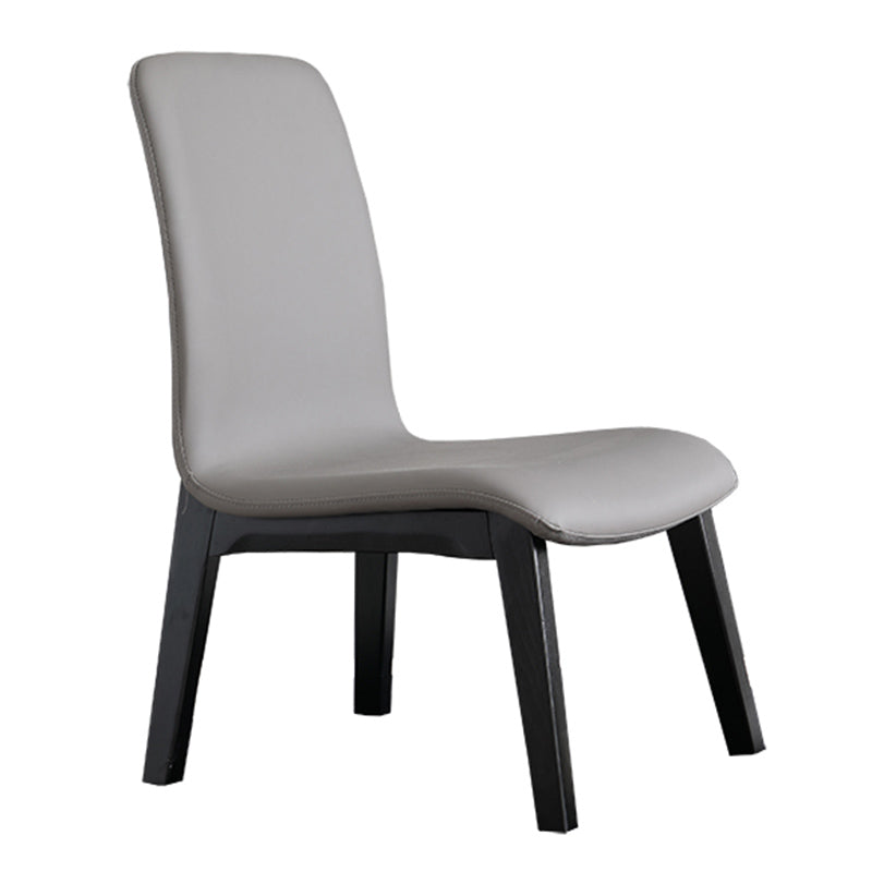 Scandinavian Style Ash Wood Dining Side Chair Solid Back Armless Chair for Home Use Grey 1 Piece Black Clearhalo ' kitchen&dining_furn' 'Dining Chairs' 'Dining Tables & Seating' 'dining_chair' 'furn' 'furn_dining_chair' 'Furniture' 'furniture_dining_chair' 'Kitchen & Dining Furniture' 'kitchen' 3740300