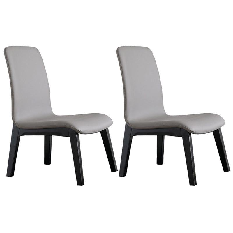 Scandinavian Style Ash Wood Dining Side Chair Solid Back Armless Chair for Home Use Grey 2 Piece Set Black Clearhalo ' kitchen&dining_furn' 'Dining Chairs' 'Dining Tables & Seating' 'dining_chair' 'furn' 'furn_dining_chair' 'Furniture' 'furniture_dining_chair' 'Kitchen & Dining Furniture' 'kitchen' 3740302