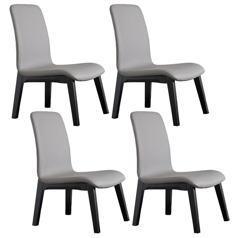 Scandinavian Style Ash Wood Dining Side Chair Solid Back Armless Chair for Home Use Grey 4 Piece Set Black Clearhalo ' kitchen&dining_furn' 'Dining Chairs' 'Dining Tables & Seating' 'dining_chair' 'furn' 'furn_dining_chair' 'Furniture' 'furniture_dining_chair' 'Kitchen & Dining Furniture' 'kitchen' 3740304
