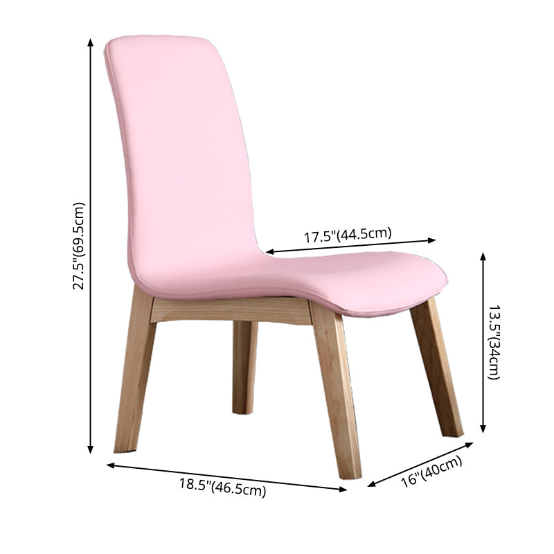 Scandinavian Style Ash Wood Dining Side Chair Solid Back Armless Chair for Home Use Clearhalo ' kitchen&dining_furn' 'Dining Chairs' 'Dining Tables & Seating' 'dining_chair' 'furn' 'furn_dining_chair' 'Furniture' 'furniture_dining_chair' 'Kitchen & Dining Furniture' 'kitchen' 3740305