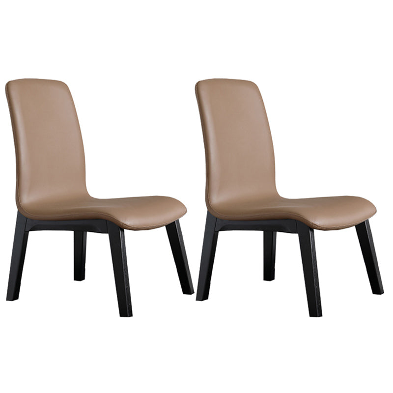 Scandinavian Style Ash Wood Dining Side Chair Solid Back Armless Chair for Home Use Brown 2 Piece Set Black Clearhalo ' kitchen&dining_furn' 'Dining Chairs' 'Dining Tables & Seating' 'dining_chair' 'furn' 'furn_dining_chair' 'Furniture' 'furniture_dining_chair' 'Kitchen & Dining Furniture' 'kitchen' 3740307