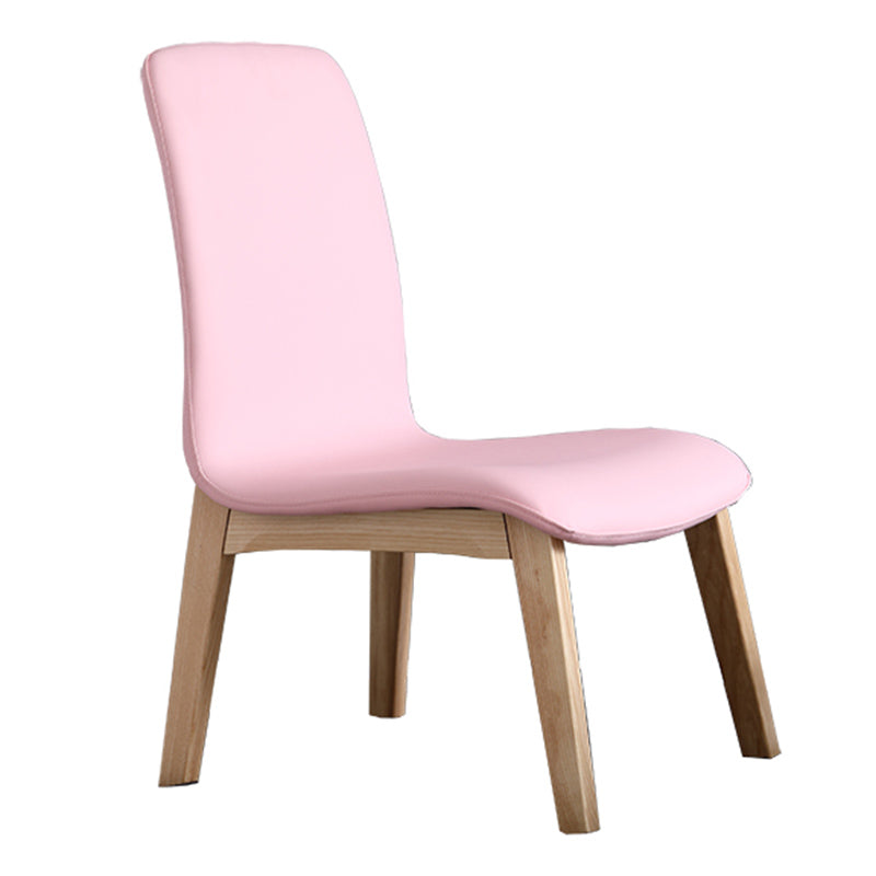 Scandinavian Style Ash Wood Dining Side Chair Solid Back Armless Chair for Home Use Pink 1 Piece Natural Wood Clearhalo ' kitchen&dining_furn' 'Dining Chairs' 'Dining Tables & Seating' 'dining_chair' 'furn' 'furn_dining_chair' 'Furniture' 'furniture_dining_chair' 'Kitchen & Dining Furniture' 'kitchen' 3740309
