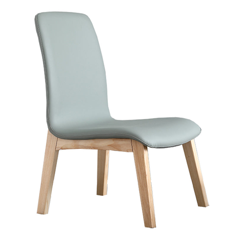 Scandinavian Style Ash Wood Dining Side Chair Solid Back Armless Chair for Home Use Green 1 Piece Natural Wood Clearhalo ' kitchen&dining_furn' 'Dining Chairs' 'Dining Tables & Seating' 'dining_chair' 'furn' 'furn_dining_chair' 'Furniture' 'furniture_dining_chair' 'Kitchen & Dining Furniture' 'kitchen' 3740312