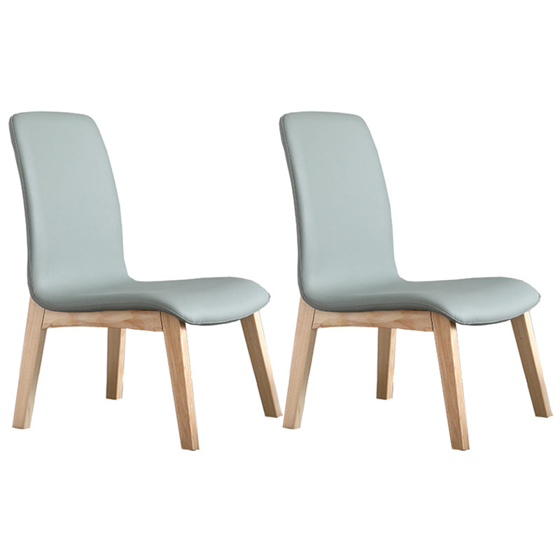Scandinavian Style Ash Wood Dining Side Chair Solid Back Armless Chair for Home Use Green 2 Piece Set Natural Wood Clearhalo ' kitchen&dining_furn' 'Dining Chairs' 'Dining Tables & Seating' 'dining_chair' 'furn' 'furn_dining_chair' 'Furniture' 'furniture_dining_chair' 'Kitchen & Dining Furniture' 'kitchen' 3740313
