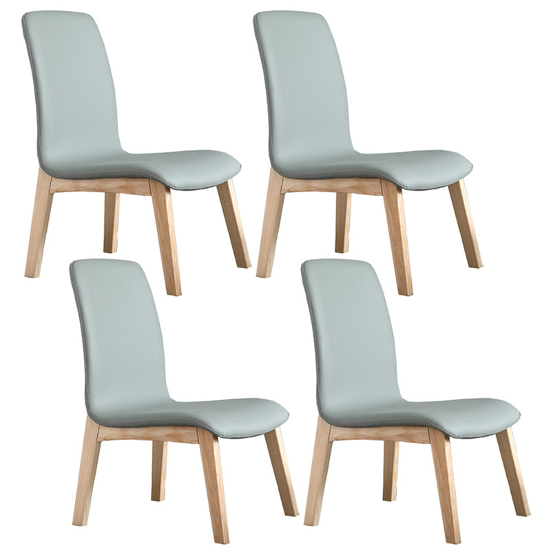 Scandinavian Style Ash Wood Dining Side Chair Solid Back Armless Chair for Home Use Green 4 Piece Set Natural Wood Clearhalo ' kitchen&dining_furn' 'Dining Chairs' 'Dining Tables & Seating' 'dining_chair' 'furn' 'furn_dining_chair' 'Furniture' 'furniture_dining_chair' 'Kitchen & Dining Furniture' 'kitchen' 3740314