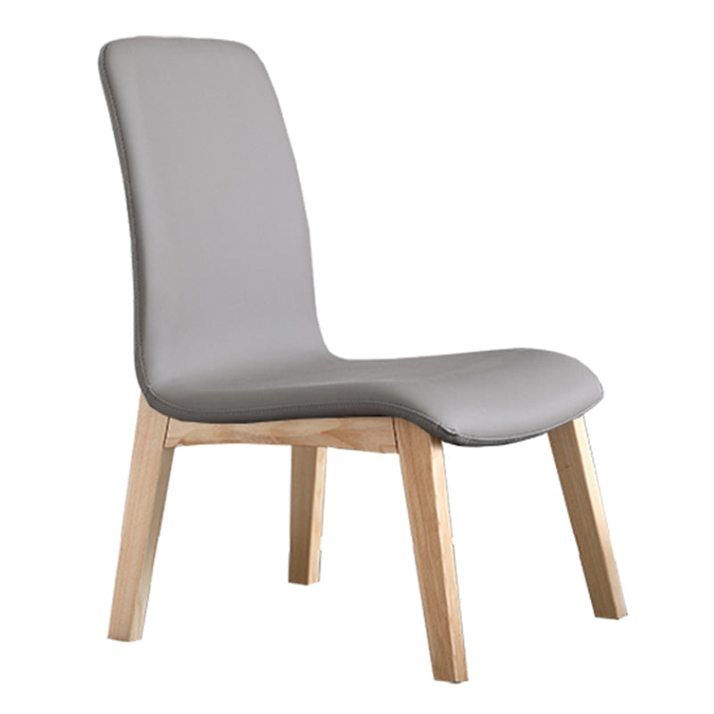 Scandinavian Style Ash Wood Dining Side Chair Solid Back Armless Chair for Home Use Grey 1 Piece Natural Wood Clearhalo ' kitchen&dining_furn' 'Dining Chairs' 'Dining Tables & Seating' 'dining_chair' 'furn' 'furn_dining_chair' 'Furniture' 'furniture_dining_chair' 'Kitchen & Dining Furniture' 'kitchen' 3740315