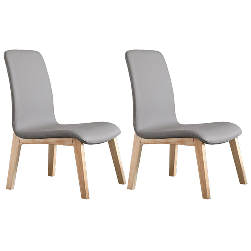 Scandinavian Style Ash Wood Dining Side Chair Solid Back Armless Chair for Home Use Grey 2 Piece Set Natural Wood Clearhalo ' kitchen&dining_furn' 'Dining Chairs' 'Dining Tables & Seating' 'dining_chair' 'furn' 'furn_dining_chair' 'Furniture' 'furniture_dining_chair' 'Kitchen & Dining Furniture' 'kitchen' 3740316
