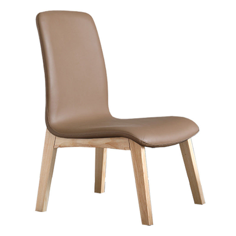 Scandinavian Style Ash Wood Dining Side Chair Solid Back Armless Chair for Home Use Brown 1 Piece Natural Wood Clearhalo ' kitchen&dining_furn' 'Dining Chairs' 'Dining Tables & Seating' 'dining_chair' 'furn' 'furn_dining_chair' 'Furniture' 'furniture_dining_chair' 'Kitchen & Dining Furniture' 'kitchen' 3740318