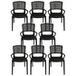 Contemporary Home Arm Chair Stackable Open Back Plastic Dining Room Chair Black 8 Piece Set Clearhalo ' kitchen&dining_furn' 'Dining Chairs' 'Dining Tables & Seating' 'dining_chair' 'furn' 'furn_dining_chair' 'Furniture' 'furniture_dining_chair' 'Kitchen & Dining Furniture' 'kitchen' 3740328