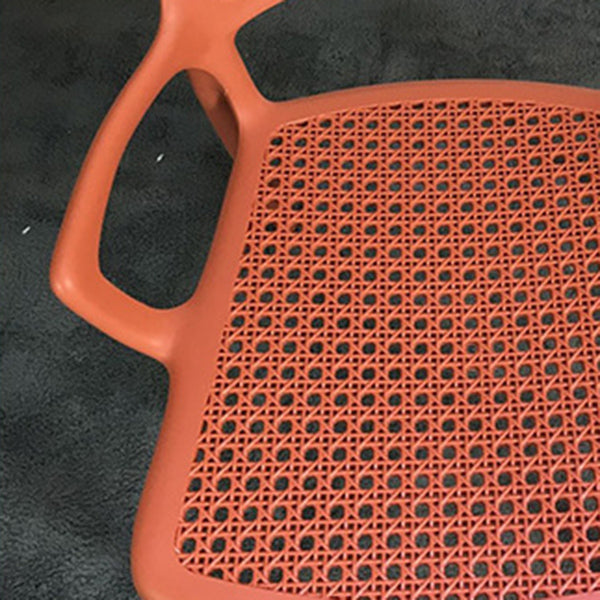 Contemporary Home Arm Chair Stackable Open Back Plastic Dining Room Chair Clearhalo ' kitchen&dining_furn' 'Dining Chairs' 'Dining Tables & Seating' 'dining_chair' 'furn' 'furn_dining_chair' 'Furniture' 'furniture_dining_chair' 'Kitchen & Dining Furniture' 'kitchen' 3740332