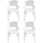 Contemporary Home Arm Chair Stackable Open Back Plastic Dining Room Chair White 4 Piece Set Clearhalo ' kitchen&dining_furn' 'Dining Chairs' 'Dining Tables & Seating' 'dining_chair' 'furn' 'furn_dining_chair' 'Furniture' 'furniture_dining_chair' 'Kitchen & Dining Furniture' 'kitchen' 3740333