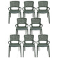 Contemporary Home Arm Chair Stackable Open Back Plastic Dining Room Chair Green 8 Piece Set Clearhalo ' kitchen&dining_furn' 'Dining Chairs' 'Dining Tables & Seating' 'dining_chair' 'furn' 'furn_dining_chair' 'Furniture' 'furniture_dining_chair' 'Kitchen & Dining Furniture' 'kitchen' 3740345