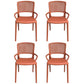 Contemporary Home Arm Chair Stackable Open Back Plastic Dining Room Chair Red 4 Piece Set Clearhalo ' kitchen&dining_furn' 'Dining Chairs' 'Dining Tables & Seating' 'dining_chair' 'furn' 'furn_dining_chair' 'Furniture' 'furniture_dining_chair' 'Kitchen & Dining Furniture' 'kitchen' 3740346