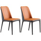 Contemporary Metal Dining Room Chairs Armless Parsons Chair for Home Use Orange 2 Piece Set Clearhalo ' kitchen&dining_furn' 'Dining Chairs' 'Dining Tables & Seating' 'dining_chair' 'furn' 'furn_dining_chair' 'Furniture' 'furniture_dining_chair' 'Kitchen & Dining Furniture' 'kitchen' 3740349