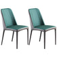 Contemporary Metal Dining Room Chairs Armless Parsons Chair for Home Use Green 2 Piece Set Clearhalo ' kitchen&dining_furn' 'Dining Chairs' 'Dining Tables & Seating' 'dining_chair' 'furn' 'furn_dining_chair' 'Furniture' 'furniture_dining_chair' 'Kitchen & Dining Furniture' 'kitchen' 3740361