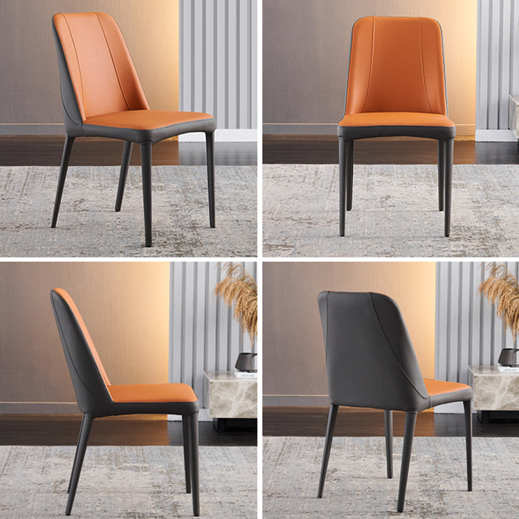 Contemporary Metal Dining Room Chairs Armless Parsons Chair for Home Use Clearhalo ' kitchen&dining_furn' 'Dining Chairs' 'Dining Tables & Seating' 'dining_chair' 'furn' 'furn_dining_chair' 'Furniture' 'furniture_dining_chair' 'Kitchen & Dining Furniture' 'kitchen' 3740368