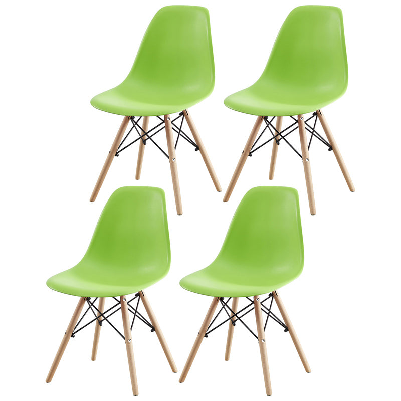 Contemporary Style Beech Wood Chair Solid Back Side Kitchen Dining Chairs Green Set of 4 Clearhalo ' kitchen&dining_furn' 'Dining Chairs' 'Dining Tables & Seating' 'dining_chair' 'Furniture' 'furniture_dining_chair' 'Kitchen & Dining Furniture' 'kitchen' 3740379