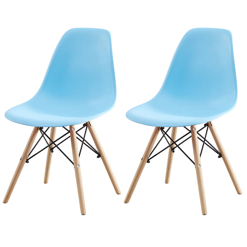 Contemporary Style Beech Wood Chair Solid Back Side Kitchen Dining Chairs Blue Set of 2 Clearhalo ' kitchen&dining_furn' 'Dining Chairs' 'Dining Tables & Seating' 'dining_chair' 'Furniture' 'furniture_dining_chair' 'Kitchen & Dining Furniture' 'kitchen' 3740382