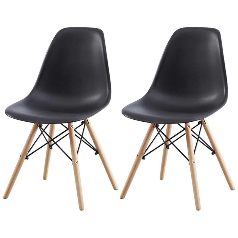 Contemporary Style Beech Wood Chair Solid Back Side Kitchen Dining Chairs Black Set of 2 Clearhalo ' kitchen&dining_furn' 'Dining Chairs' 'Dining Tables & Seating' 'dining_chair' 'Furniture' 'furniture_dining_chair' 'Kitchen & Dining Furniture' 'kitchen' 3740389
