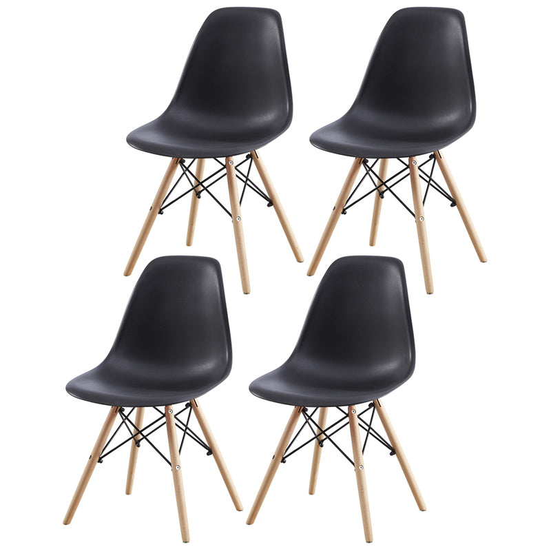Contemporary Style Beech Wood Chair Solid Back Side Kitchen Dining Chairs Black Set of 4 Clearhalo ' kitchen&dining_furn' 'Dining Chairs' 'Dining Tables & Seating' 'dining_chair' 'Furniture' 'furniture_dining_chair' 'Kitchen & Dining Furniture' 'kitchen' 3740390