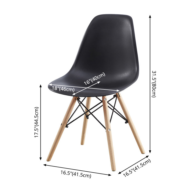 Contemporary Style Beech Wood Chair Solid Back Side Kitchen Dining Chairs Clearhalo ' kitchen&dining_furn' 'Dining Chairs' 'Dining Tables & Seating' 'dining_chair' 'Furniture' 'furniture_dining_chair' 'Kitchen & Dining Furniture' 'kitchen' 3740392