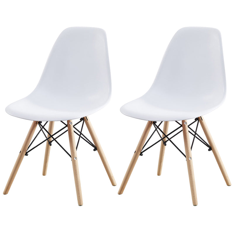 Contemporary Style Beech Wood Chair Solid Back Side Kitchen Dining Chairs White Set of 2 Clearhalo ' kitchen&dining_furn' 'Dining Chairs' 'Dining Tables & Seating' 'dining_chair' 'Furniture' 'furniture_dining_chair' 'Kitchen & Dining Furniture' 'kitchen' 3740394