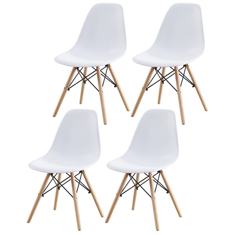 Contemporary Style Beech Wood Chair Solid Back Side Kitchen Dining Chairs White Set of 4 Clearhalo ' kitchen&dining_furn' 'Dining Chairs' 'Dining Tables & Seating' 'dining_chair' 'Furniture' 'furniture_dining_chair' 'Kitchen & Dining Furniture' 'kitchen' 3740396
