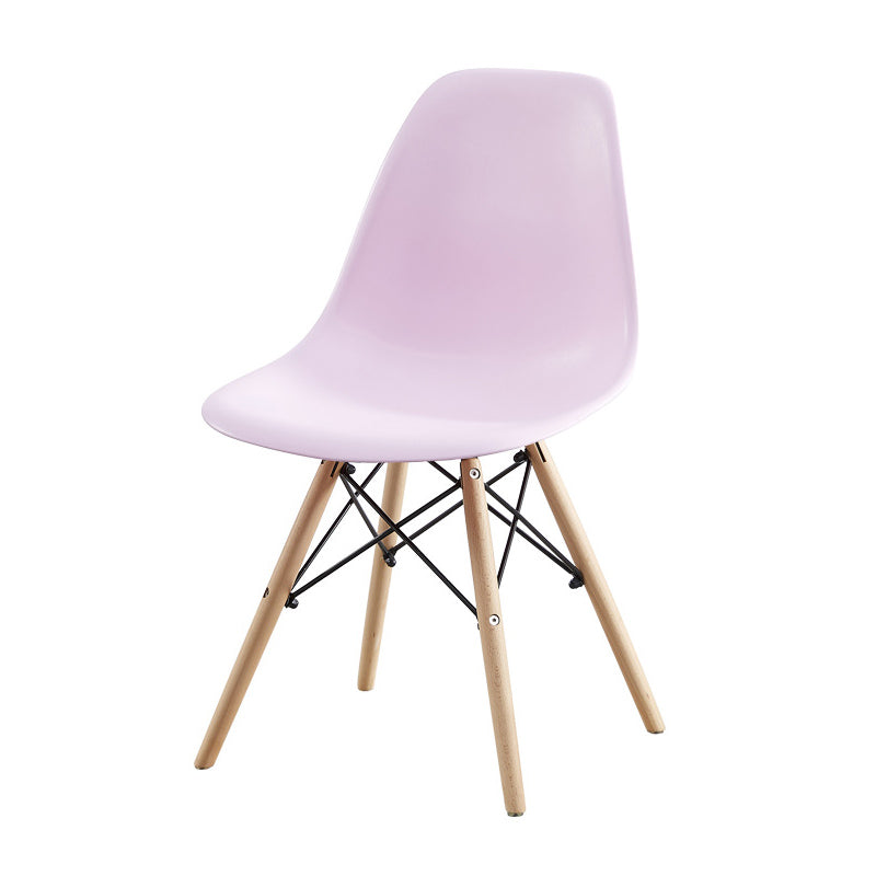 Contemporary Style Beech Wood Chair Solid Back Side Kitchen Dining Chairs Pink 1 Piece Clearhalo ' kitchen&dining_furn' 'Dining Chairs' 'Dining Tables & Seating' 'dining_chair' 'Furniture' 'furniture_dining_chair' 'Kitchen & Dining Furniture' 'kitchen' 3740397