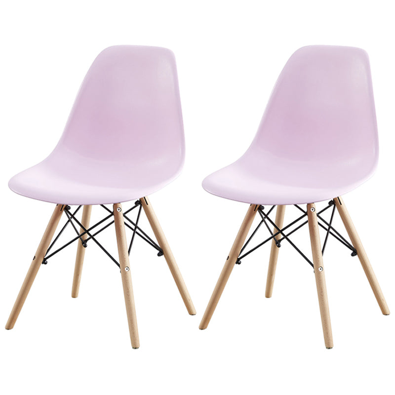 Contemporary Style Beech Wood Chair Solid Back Side Kitchen Dining Chairs Pink Set of 2 Clearhalo ' kitchen&dining_furn' 'Dining Chairs' 'Dining Tables & Seating' 'dining_chair' 'Furniture' 'furniture_dining_chair' 'Kitchen & Dining Furniture' 'kitchen' 3740398