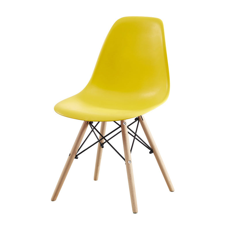 Contemporary Style Beech Wood Chair Solid Back Side Kitchen Dining Chairs Yellow 1 Piece Clearhalo ' kitchen&dining_furn' 'Dining Chairs' 'Dining Tables & Seating' 'dining_chair' 'Furniture' 'furniture_dining_chair' 'Kitchen & Dining Furniture' 'kitchen' 3740403