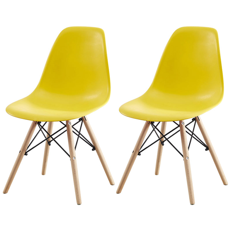 Contemporary Style Beech Wood Chair Solid Back Side Kitchen Dining Chairs Yellow Set of 2 Clearhalo ' kitchen&dining_furn' 'Dining Chairs' 'Dining Tables & Seating' 'dining_chair' 'Furniture' 'furniture_dining_chair' 'Kitchen & Dining Furniture' 'kitchen' 3740404
