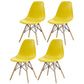 Contemporary Style Beech Wood Chair Solid Back Side Kitchen Dining Chairs Yellow Set of 4 Clearhalo ' kitchen&dining_furn' 'Dining Chairs' 'Dining Tables & Seating' 'dining_chair' 'Furniture' 'furniture_dining_chair' 'Kitchen & Dining Furniture' 'kitchen' 3740405