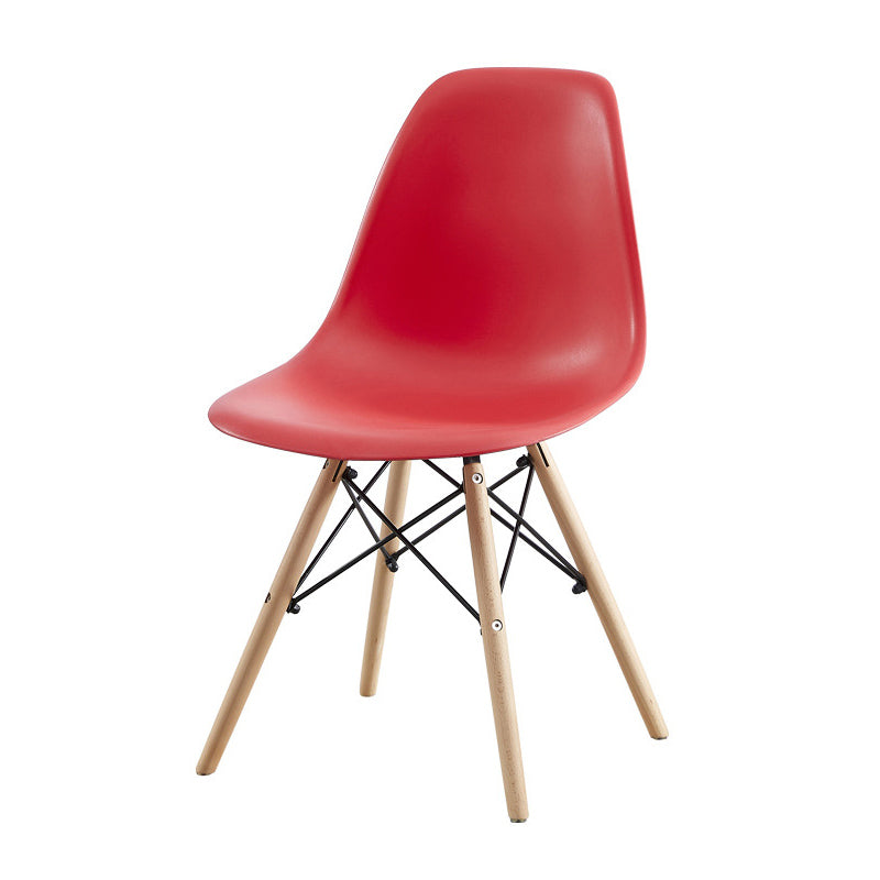 Contemporary Style Beech Wood Chair Solid Back Side Kitchen Dining Chairs Red 1 Piece Clearhalo ' kitchen&dining_furn' 'Dining Chairs' 'Dining Tables & Seating' 'dining_chair' 'Furniture' 'furniture_dining_chair' 'Kitchen & Dining Furniture' 'kitchen' 3740409