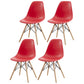 Contemporary Style Beech Wood Chair Solid Back Side Kitchen Dining Chairs Red Set of 4 Clearhalo ' kitchen&dining_furn' 'Dining Chairs' 'Dining Tables & Seating' 'dining_chair' 'Furniture' 'furniture_dining_chair' 'Kitchen & Dining Furniture' 'kitchen' 3740411