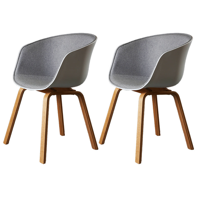 Contemporary Style Dining Room Chairs Kitchen Arm Chair with Wooden Legs Grey 2 Piece Set Clearhalo ' kitchen&dining_furn' 'Dining Chairs' 'Dining Tables & Seating' 'dining_chair' 'furn' 'furn_dining_chair' 'Furniture' 'furniture_dining_chair' 'Kitchen & Dining Furniture' 'kitchen' 3740414