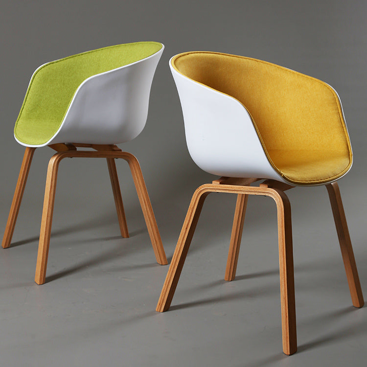 Contemporary Style Dining Room Chairs Kitchen Arm Chair with Wooden Legs Clearhalo ' kitchen&dining_furn' 'Dining Chairs' 'Dining Tables & Seating' 'dining_chair' 'furn' 'furn_dining_chair' 'Furniture' 'furniture_dining_chair' 'Kitchen & Dining Furniture' 'kitchen' 3740415