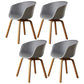 Contemporary Style Dining Room Chairs Kitchen Arm Chair with Wooden Legs Grey 4 Piece Set Clearhalo ' kitchen&dining_furn' 'Dining Chairs' 'Dining Tables & Seating' 'dining_chair' 'furn' 'furn_dining_chair' 'Furniture' 'furniture_dining_chair' 'Kitchen & Dining Furniture' 'kitchen' 3740417