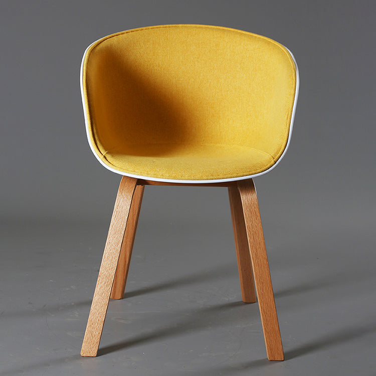 Contemporary Style Dining Room Chairs Kitchen Arm Chair with Wooden Legs Clearhalo ' kitchen&dining_furn' 'Dining Chairs' 'Dining Tables & Seating' 'dining_chair' 'furn' 'furn_dining_chair' 'Furniture' 'furniture_dining_chair' 'Kitchen & Dining Furniture' 'kitchen' 3740421