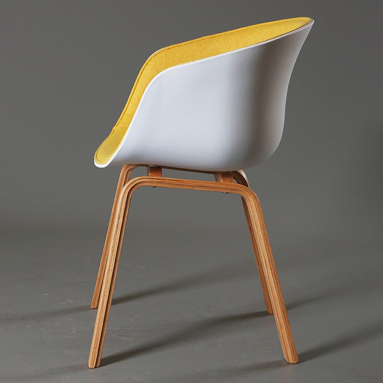 Contemporary Style Dining Room Chairs Kitchen Arm Chair with Wooden Legs Clearhalo ' kitchen&dining_furn' 'Dining Chairs' 'Dining Tables & Seating' 'dining_chair' 'furn' 'furn_dining_chair' 'Furniture' 'furniture_dining_chair' 'Kitchen & Dining Furniture' 'kitchen' 3740429