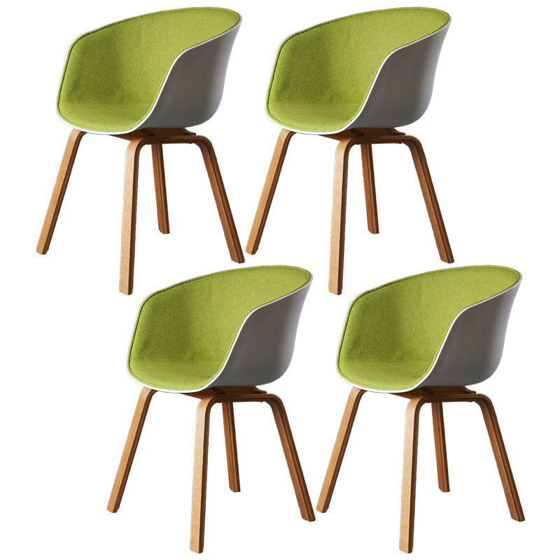 Contemporary Style Dining Room Chairs Kitchen Arm Chair with Wooden Legs Turquoise 4 Piece Set Clearhalo ' kitchen&dining_furn' 'Dining Chairs' 'Dining Tables & Seating' 'dining_chair' 'furn' 'furn_dining_chair' 'Furniture' 'furniture_dining_chair' 'Kitchen & Dining Furniture' 'kitchen' 3740434