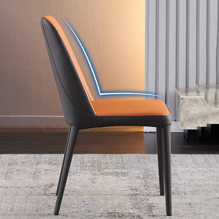 Contemporary Metal Dining Room Chairs Parsons Armless Chair for Home Use Clearhalo ' kitchen&dining_furn' 'Dining Chairs' 'Dining Tables & Seating' 'dining_chair' 'furn' 'furn_dining_chair' 'Furniture' 'furniture_dining_chair' 'Kitchen & Dining Furniture' 'kitchen' 3740442