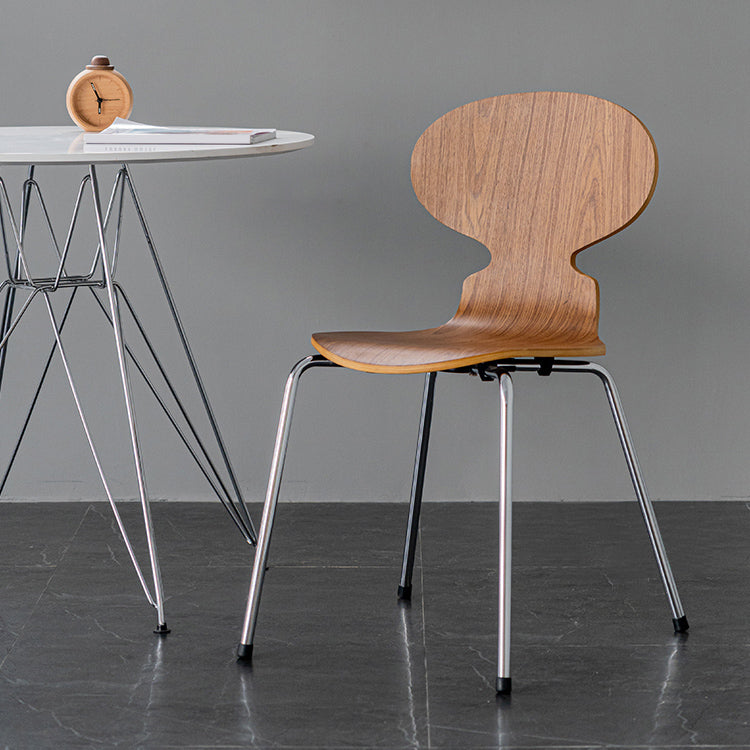 Industrial Style Metal Legs Dining Chairs Solid Back Armless Chairs for Home Clearhalo ' kitchen&dining_furn' 'Dining Chairs' 'Dining Tables & Seating' 'dining_chair' 'furn' 'furn_dining_chair' 'Furniture' 'furniture_dining_chair' 'Kitchen & Dining Furniture' 'kitchen' 3740469